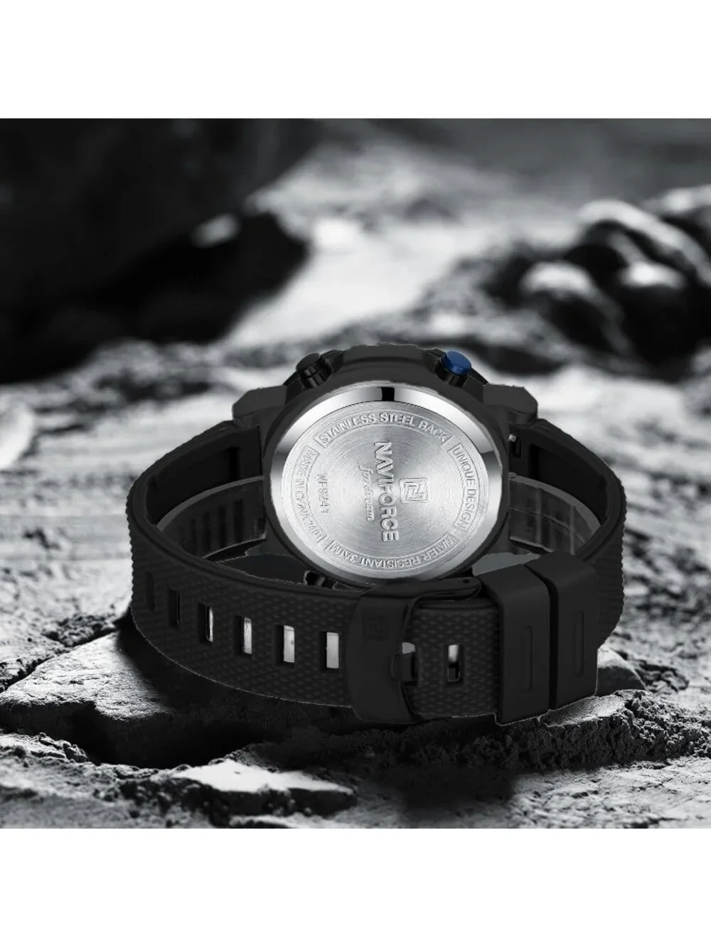 Men's Black And Blue Analog Quartz Military Waterproof Chronograph Digital Watch
